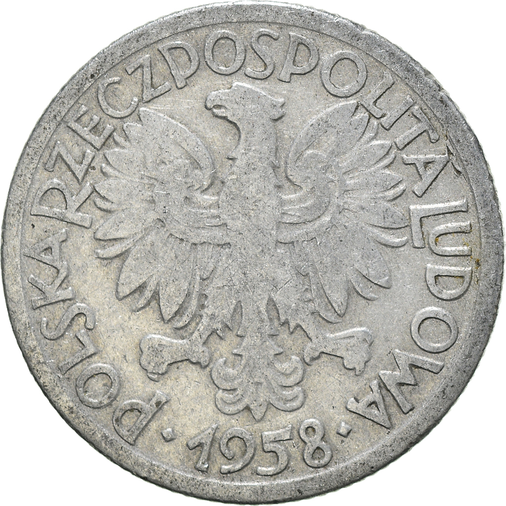 Moneda, Polonia, 2 Zlote, 1958