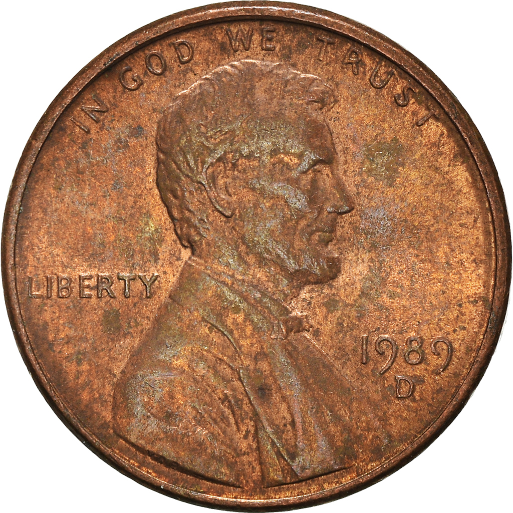 Moneda, Estados Unidos, Cent, 1989