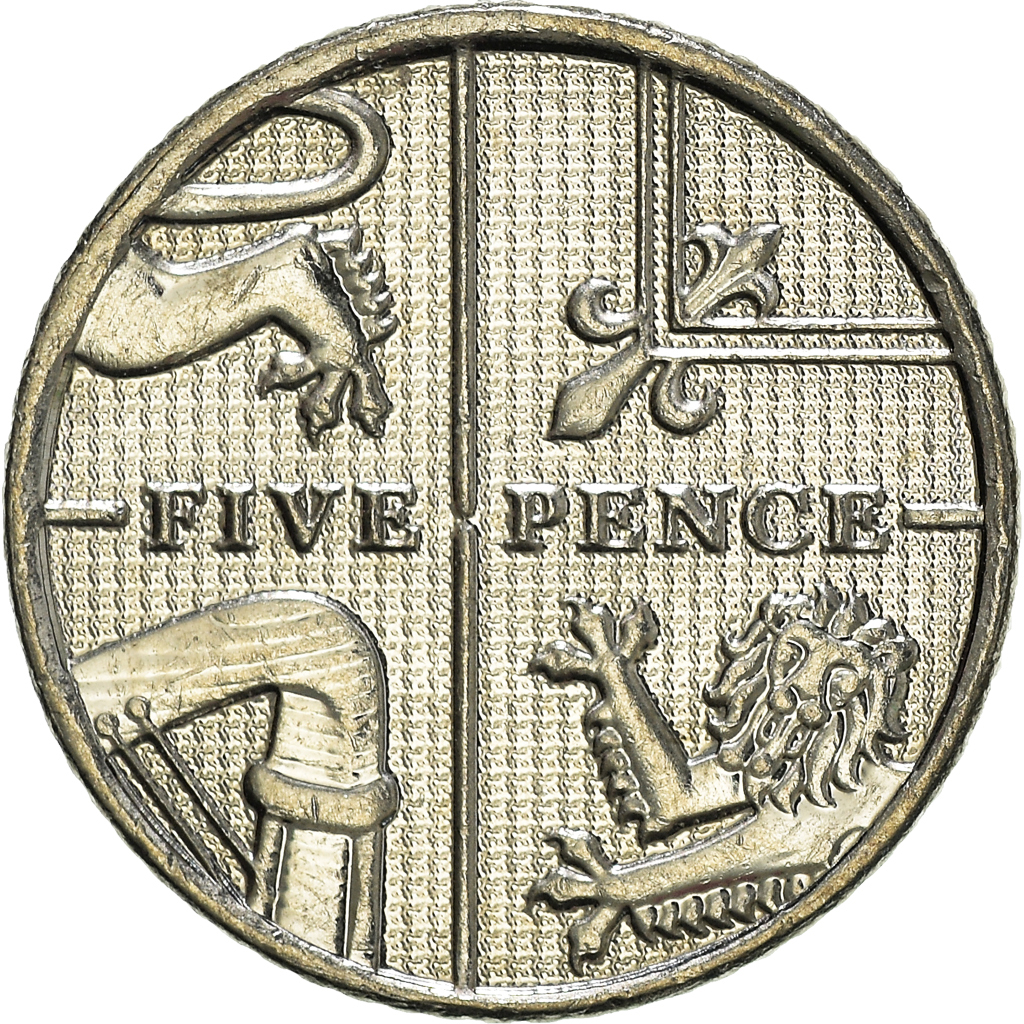 Moneda, Gran Bretaña, 5 Pence