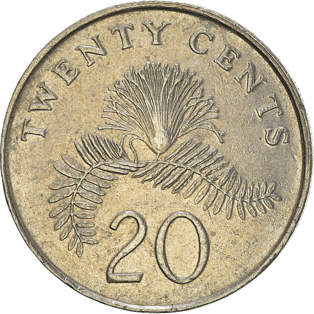 Moneda, Singapur, 20 Cents, 2006