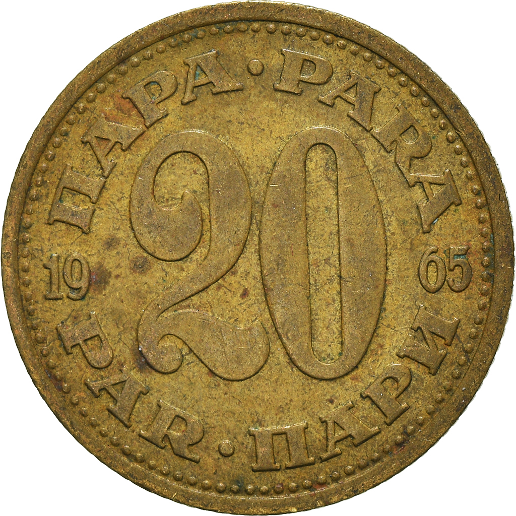 Moneda, Yugoslavia, 20 Para, 1965