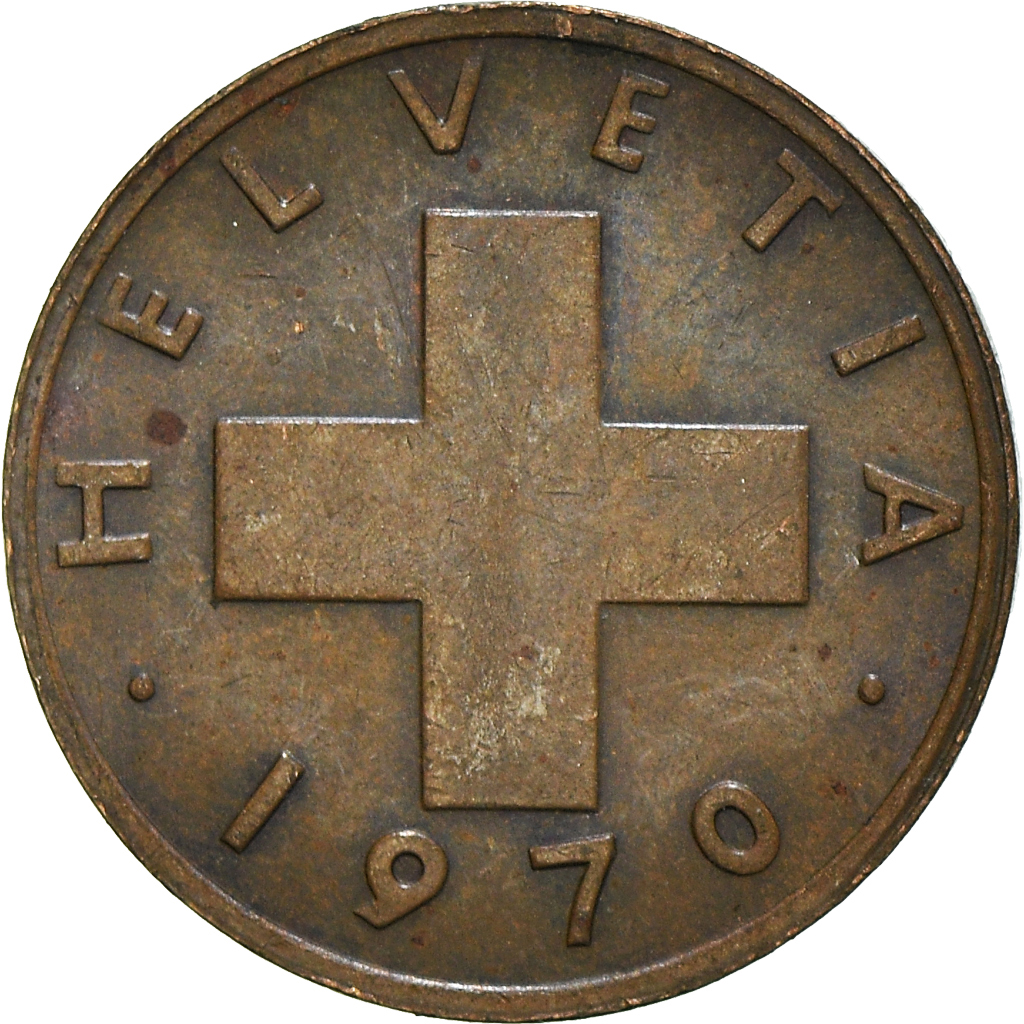 Moneda, Suiza, Rappen, 1970
