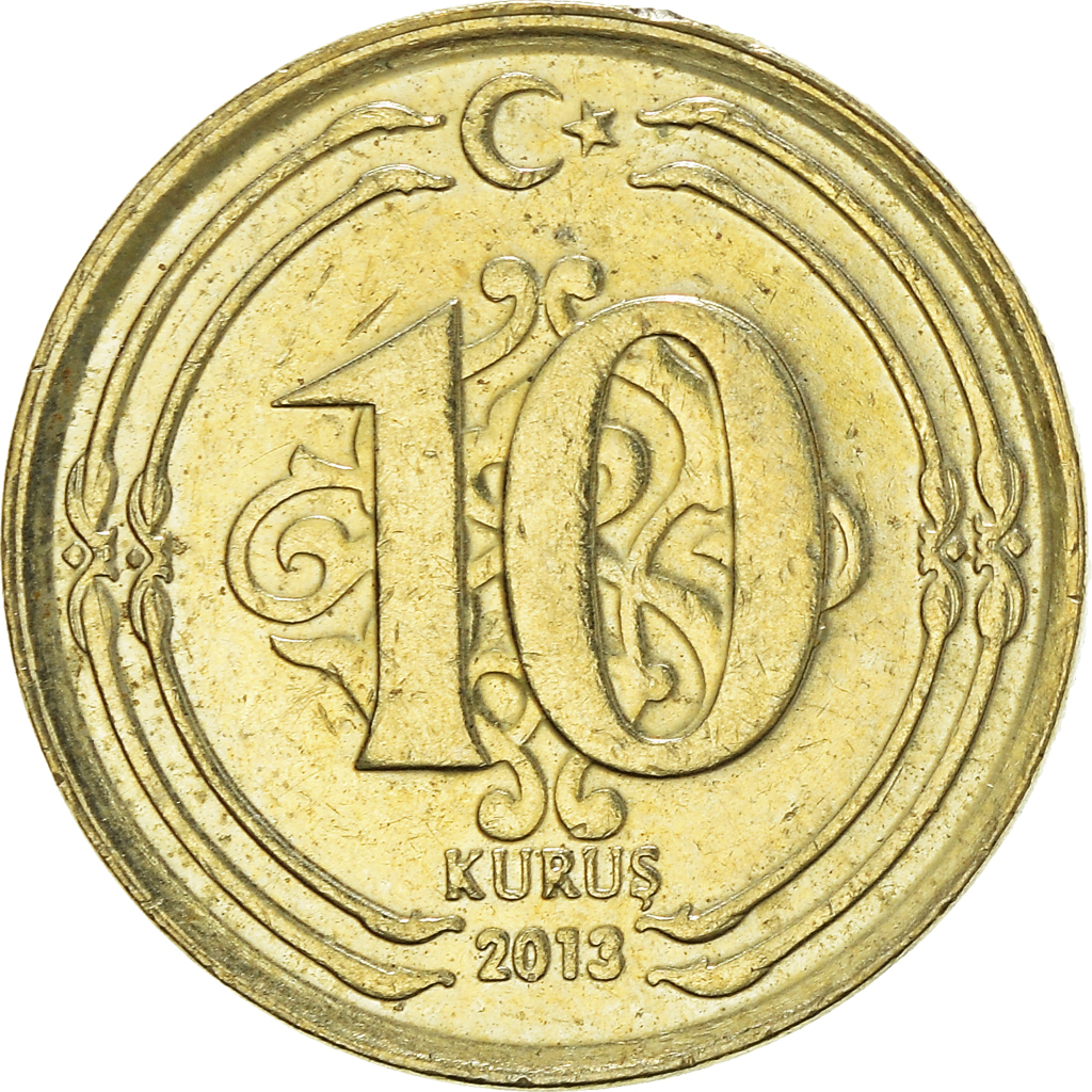 Moneda, Turquía, 10 Kurus, 2013