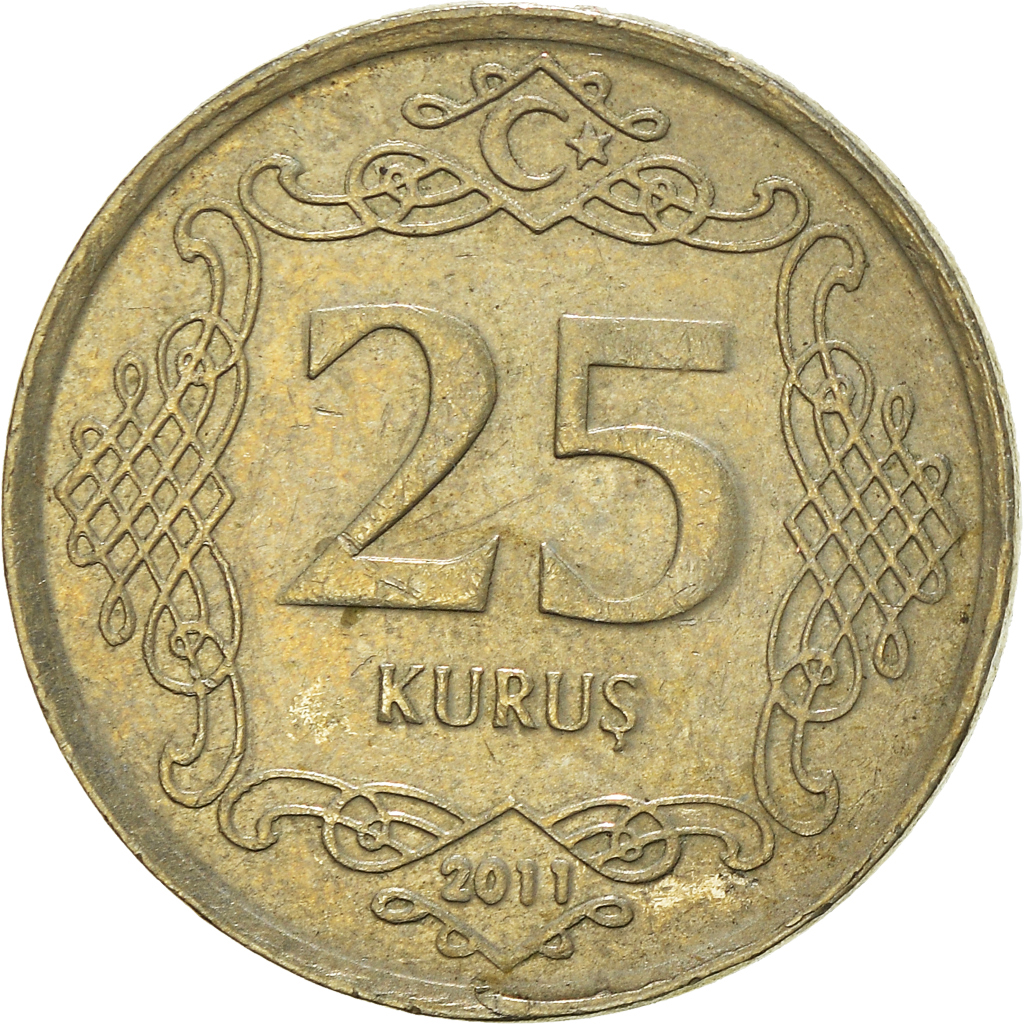 Moneda, Turquía, 25 Kurus, 2011