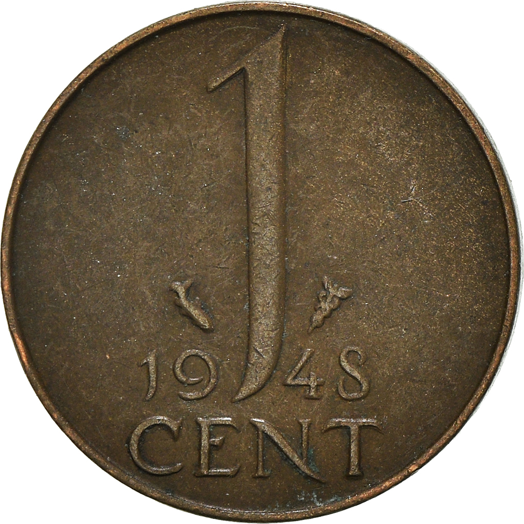 Moneda, Países Bajos, Cent, 1948