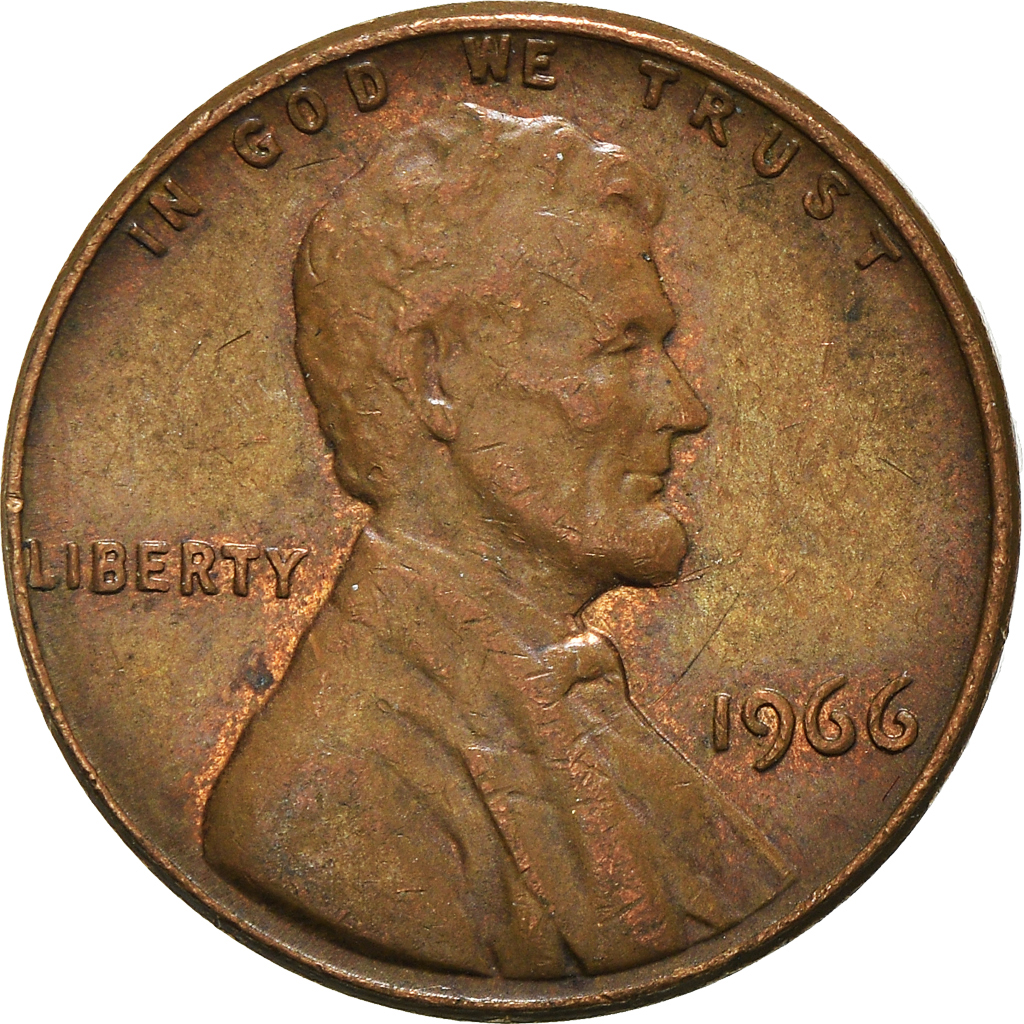 Moneda, Estados Unidos, Cent, 1966