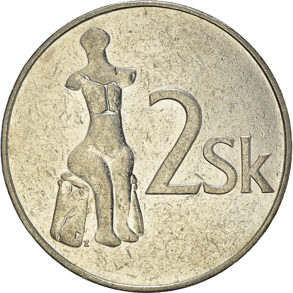 Moneda, Eslovaquia, 2 Koruna, 1993