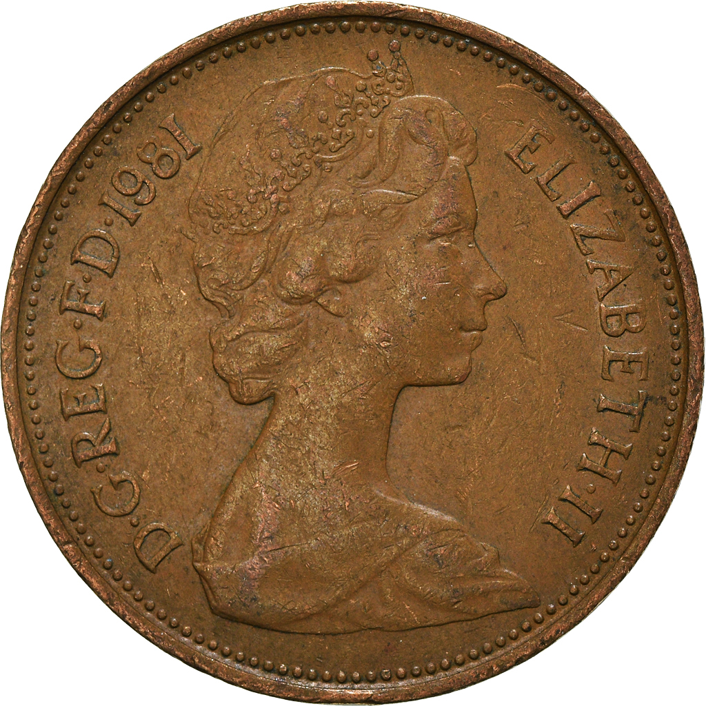 Moneda, Gran Bretaña, 2 New Pence, 1981