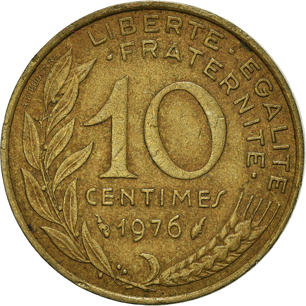 Moneda, Francia, 10 Centimes, 1976