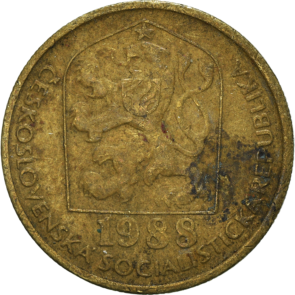 Coin, Czechoslovakia, 20 Haleru, 1988