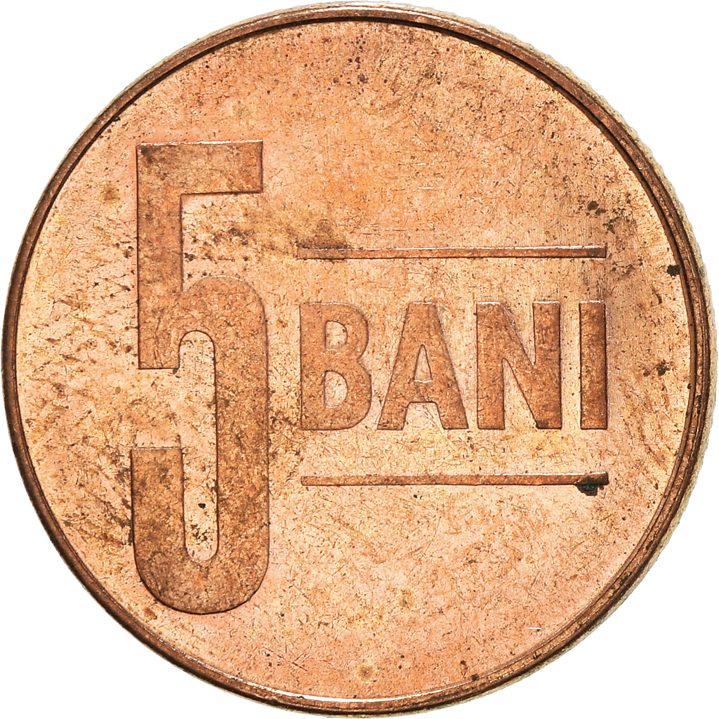 Moneda, Rumanía, 5 Bani, 2005