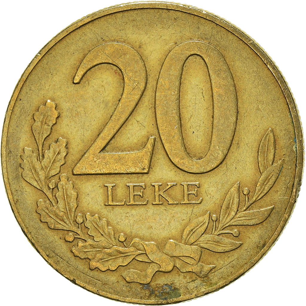 Coin, Albania, 20 Leke, 1996