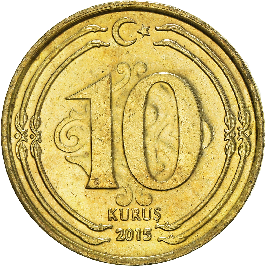 Moneda, Turquía, 10 Kurus, 2015