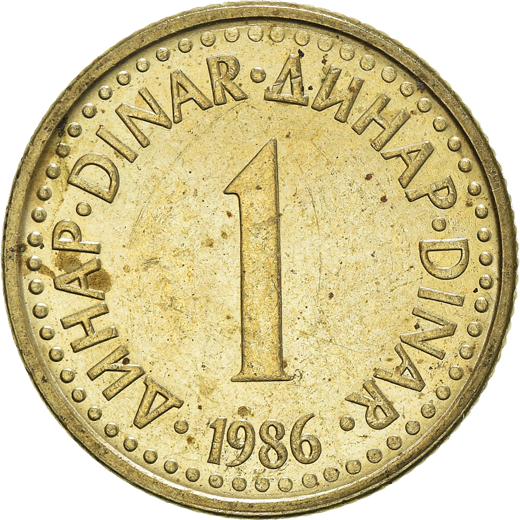 Moneda, Yugoslavia, Dinar, 1986