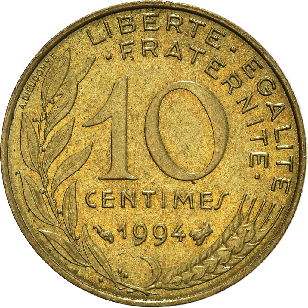 Moneda, Francia, 10 Centimes, 1994
