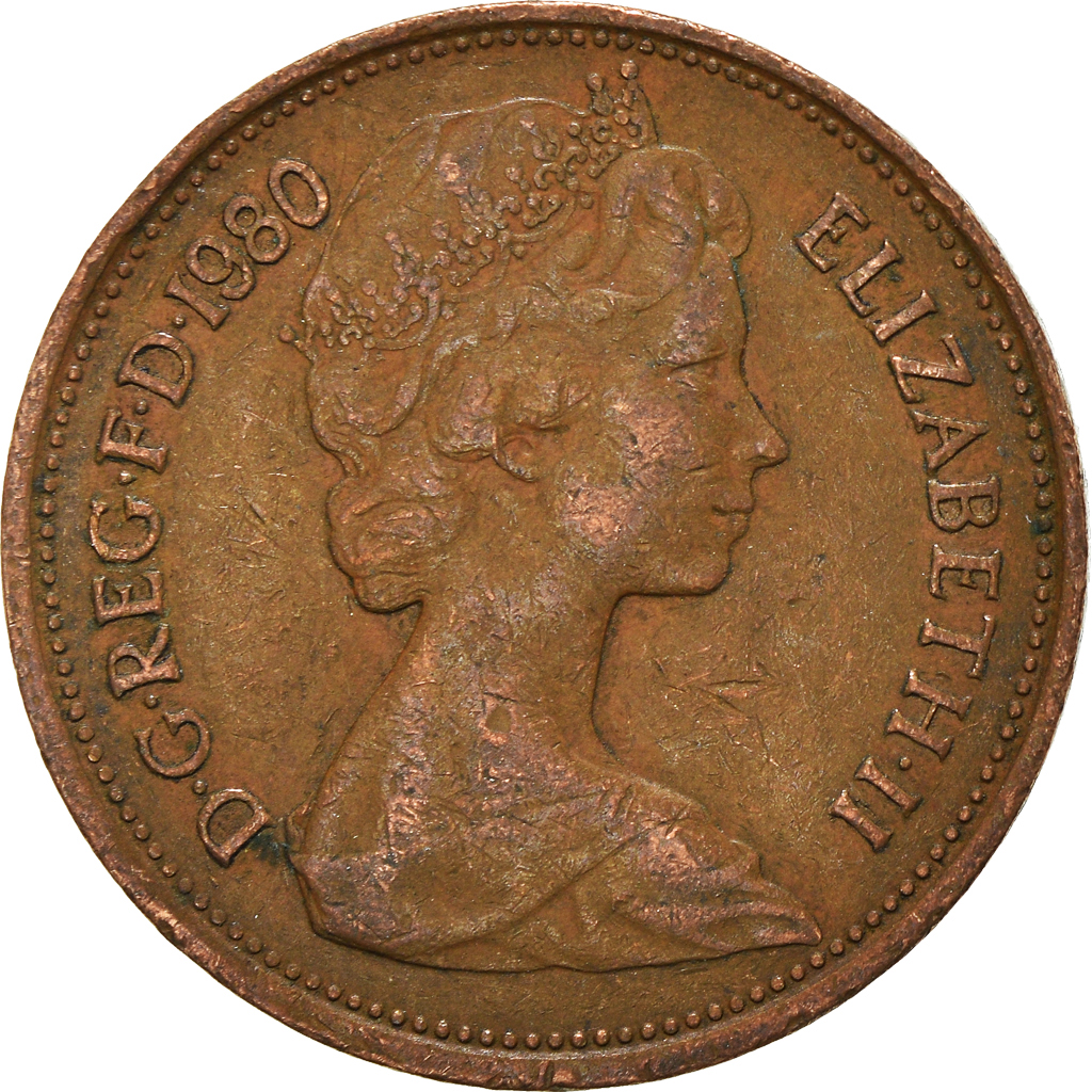 Moneda, Gran Bretaña, 2 New Pence, 1980