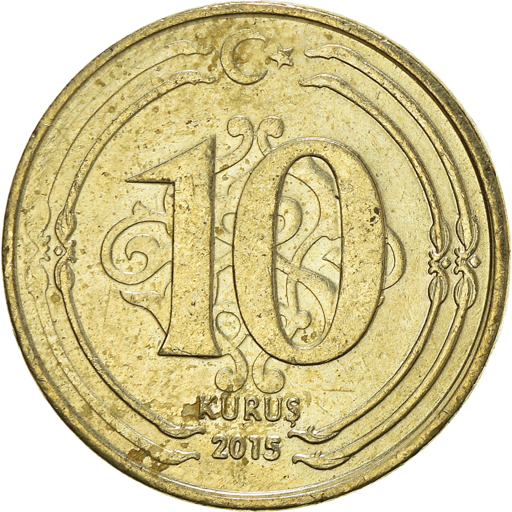 Moneda, Turquía, 10 Kurus, 2015