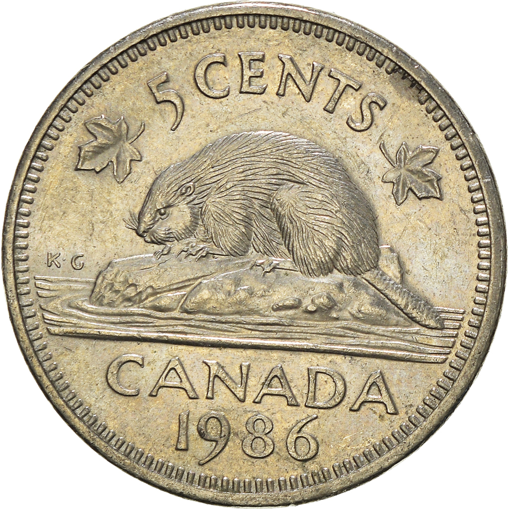 Moneda, Canadá, 5 Cents, 1986