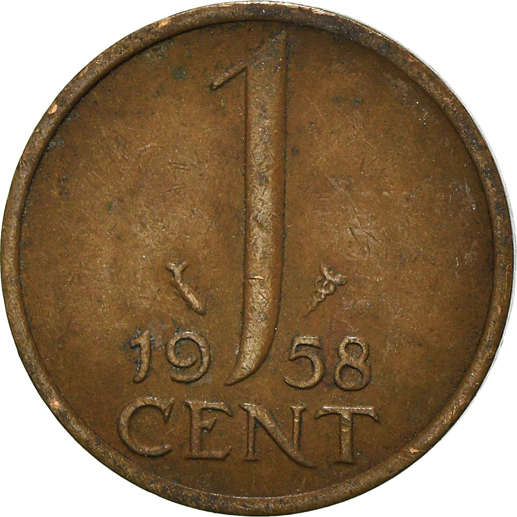 Moneda, Países Bajos, Cent, 1958