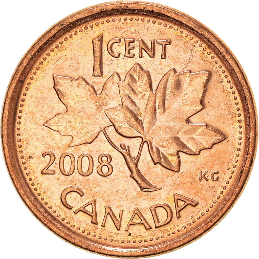 Moneda, Canadá, Cent, 2008