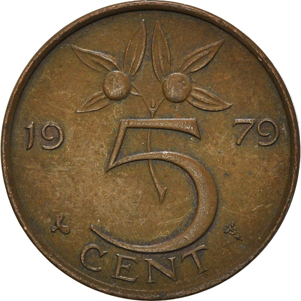 Moneda, Países Bajos, 5 Cents, 1979
