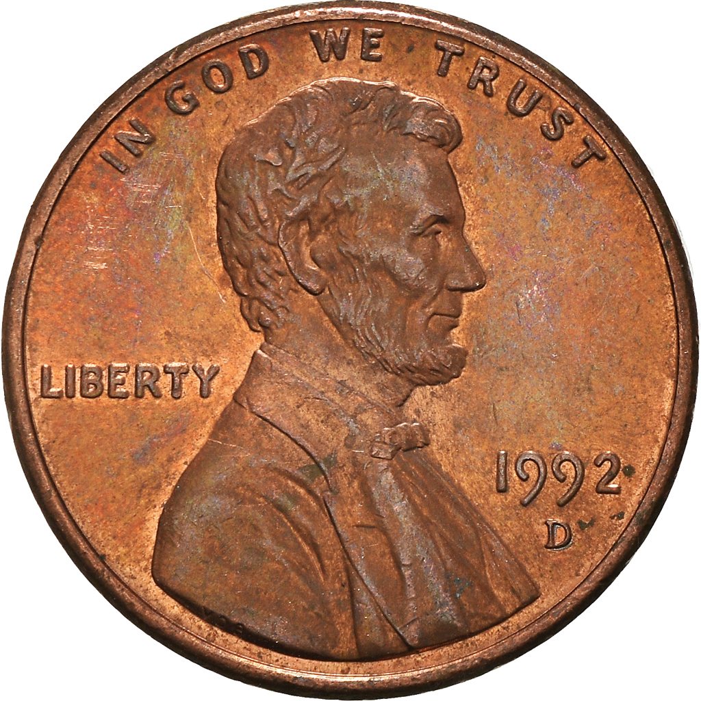 Moneda, Estados Unidos, Cent, 1992
