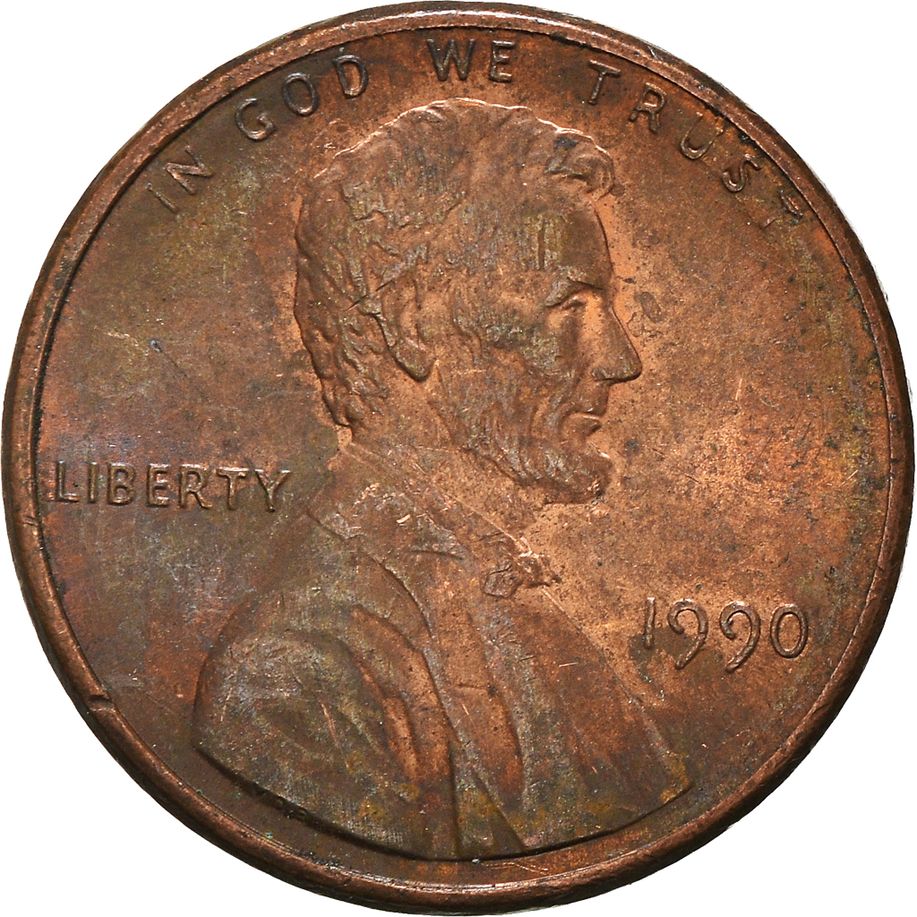 Moneda, Estados Unidos, Cent, 1990