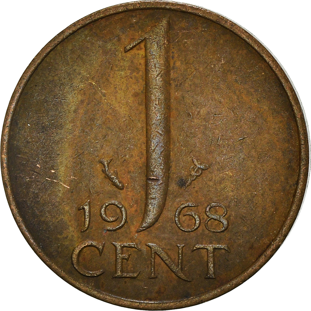 Moneda, Países Bajos, Cent, 1968
