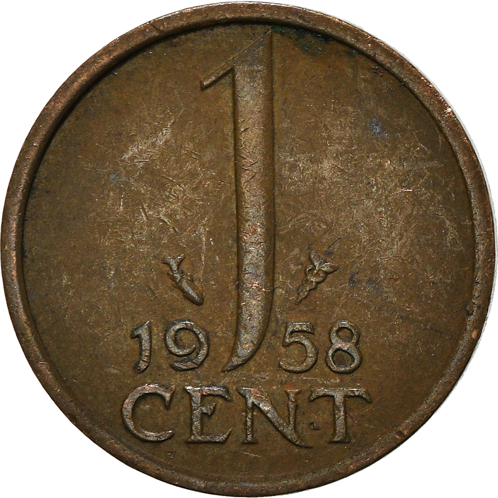 Moneda, Países Bajos, Cent, 1958