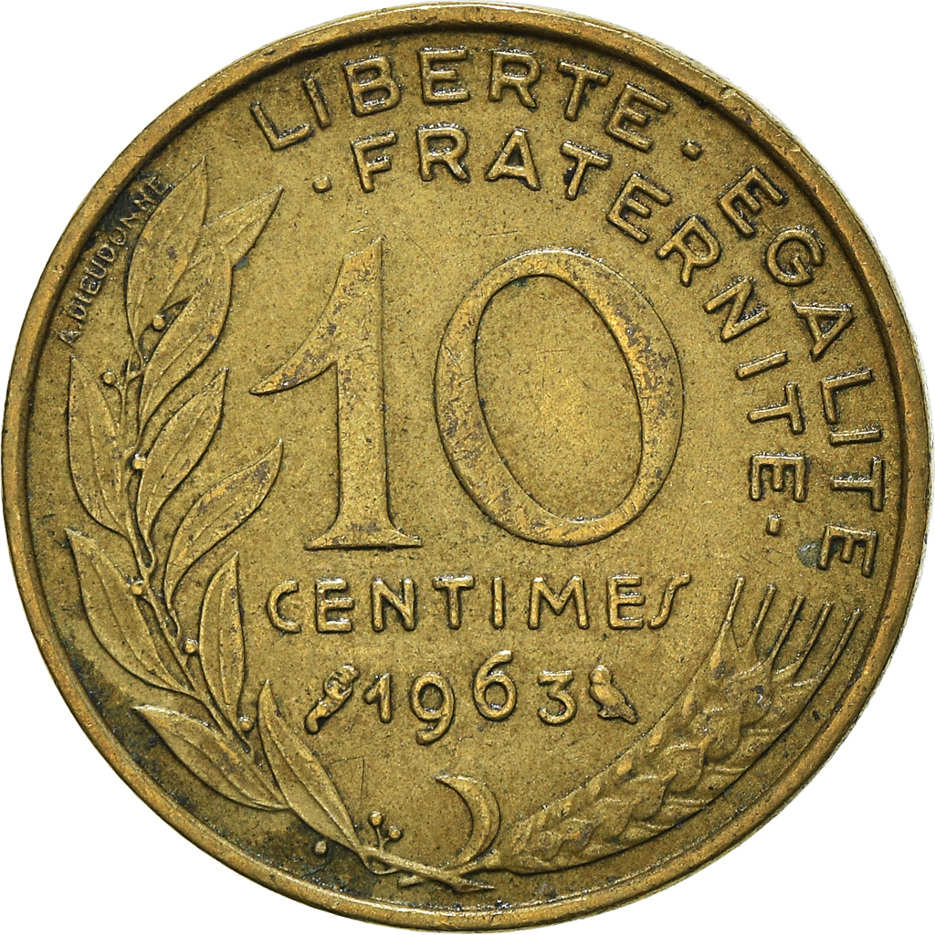 Moneda, Francia, 10 Centimes, 1963