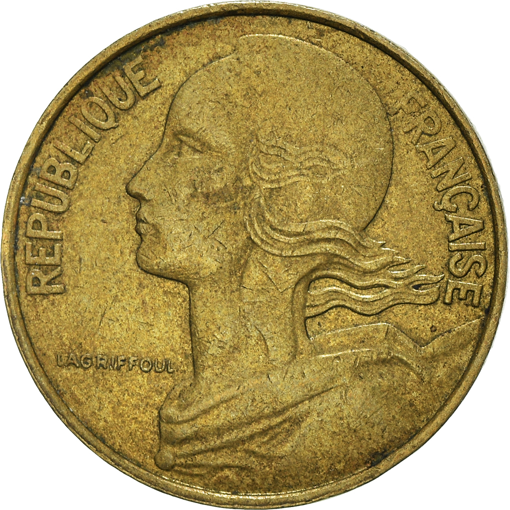 Moneda, Francia, 10 Centimes, 1977