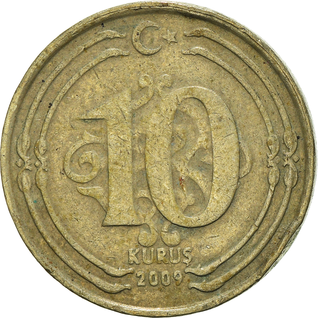 Moneda, Turquía, 10 Kurus, 2009