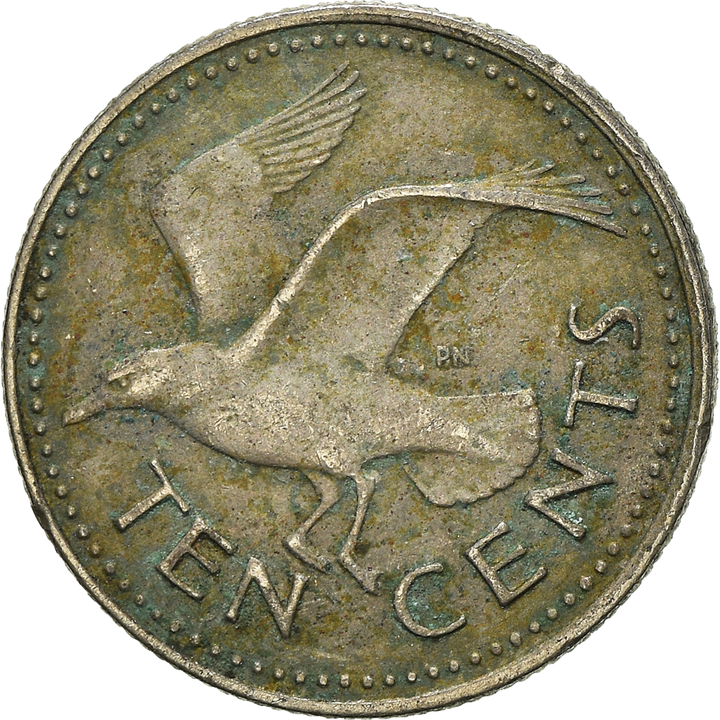 Moneda, Barbados, 10 Cents, 1973