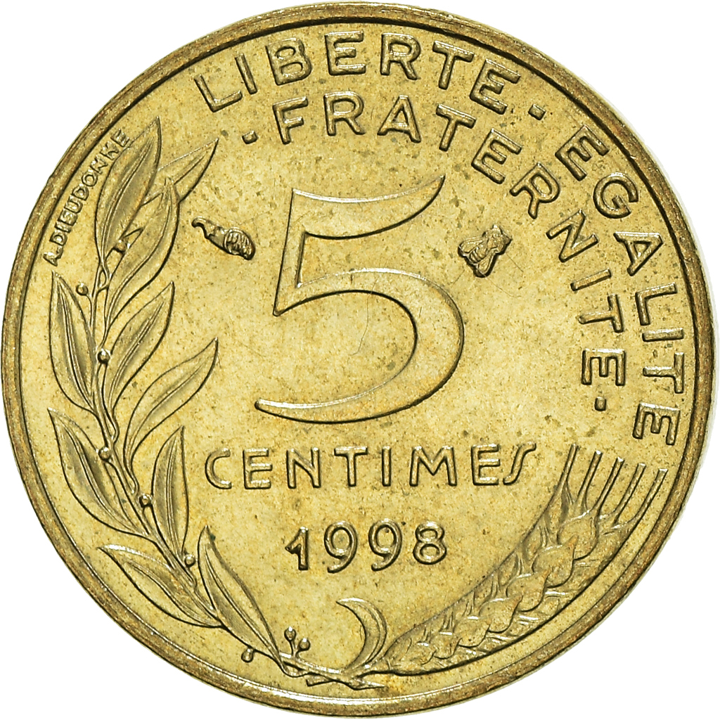 Moneda, Francia, 5 Francs, 1998