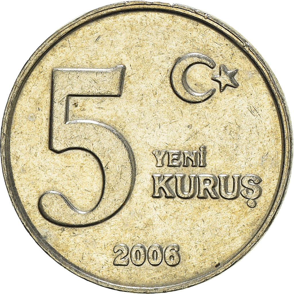 Moneda, Turquía, 5 New Kurus, 2006