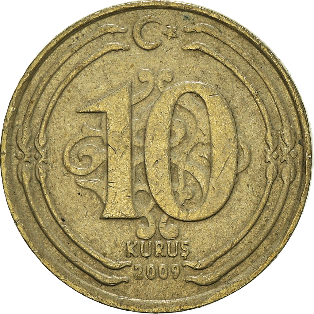Moneda, Turquía, 10 Kurus, 2009