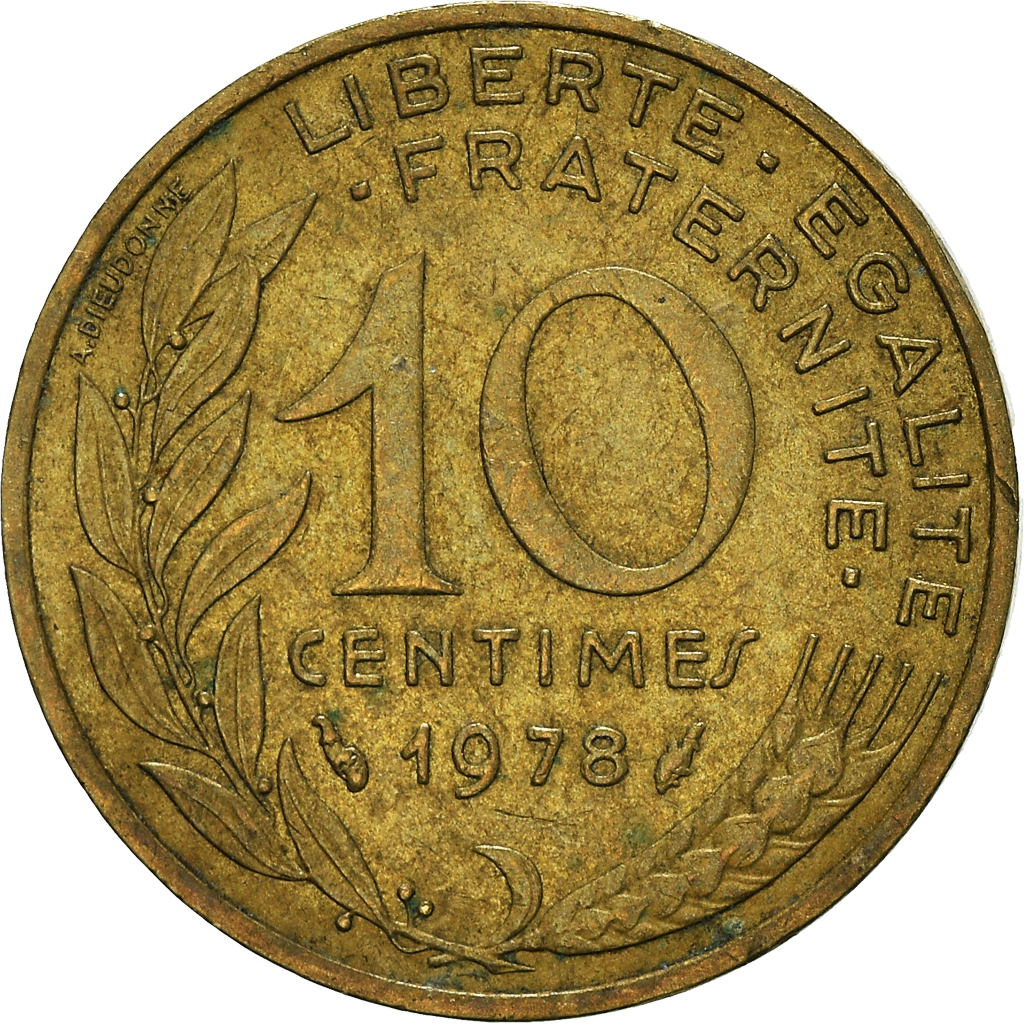 Moneda, Francia, 10 Centimes, 1978