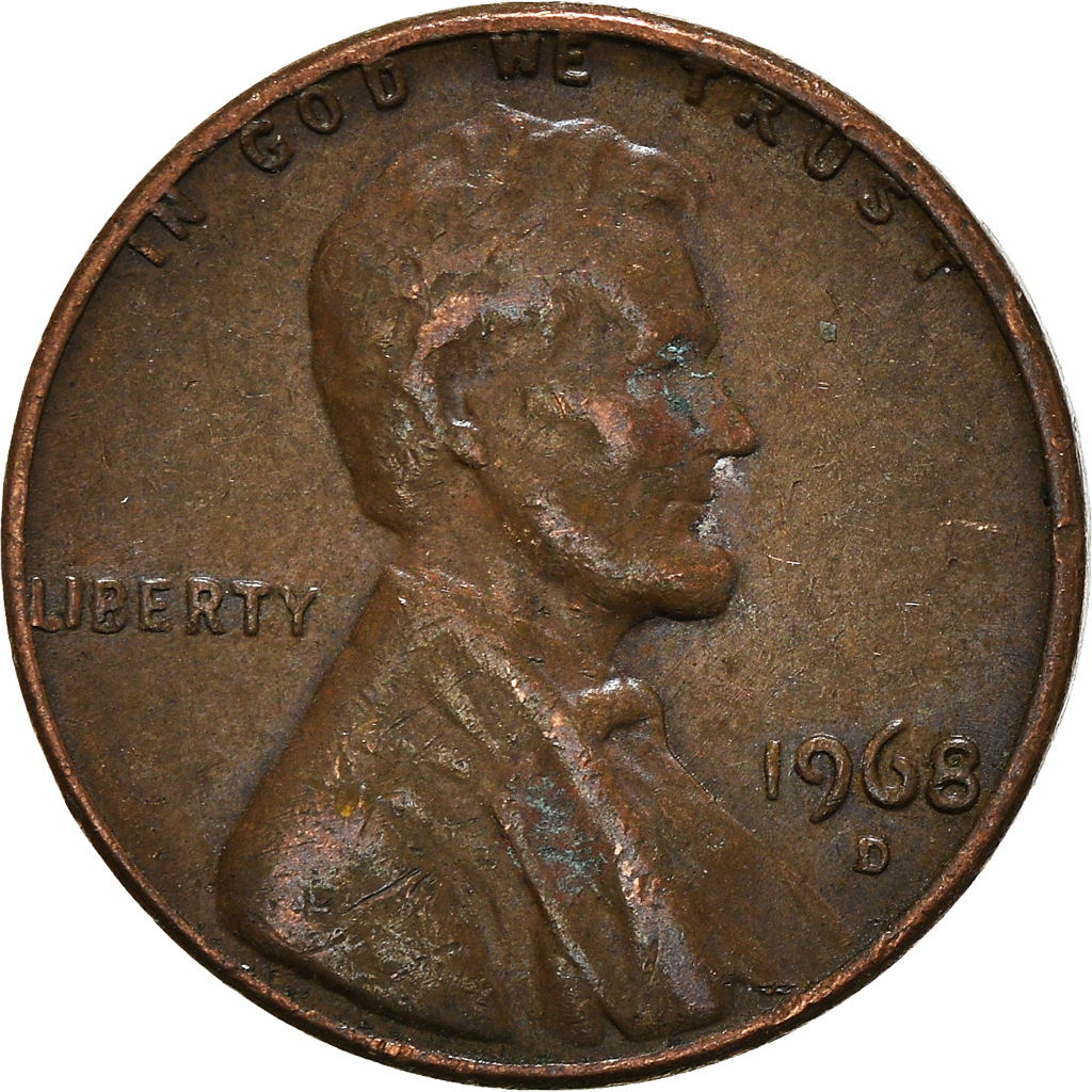 Moneda, Estados Unidos, Cent, 1968