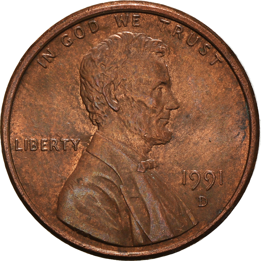 Moneda, Estados Unidos, Cent, 1991