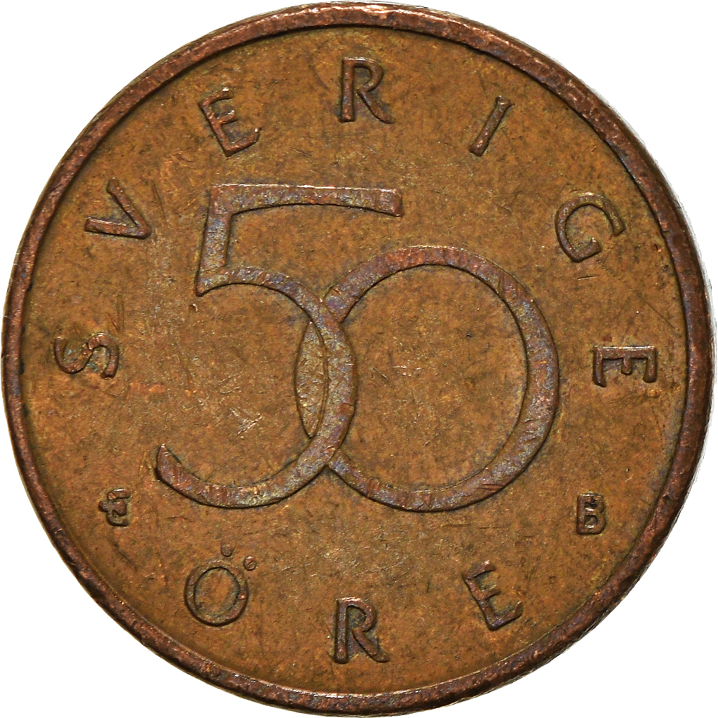 Moneda, Suecia, 50 Öre, 2001