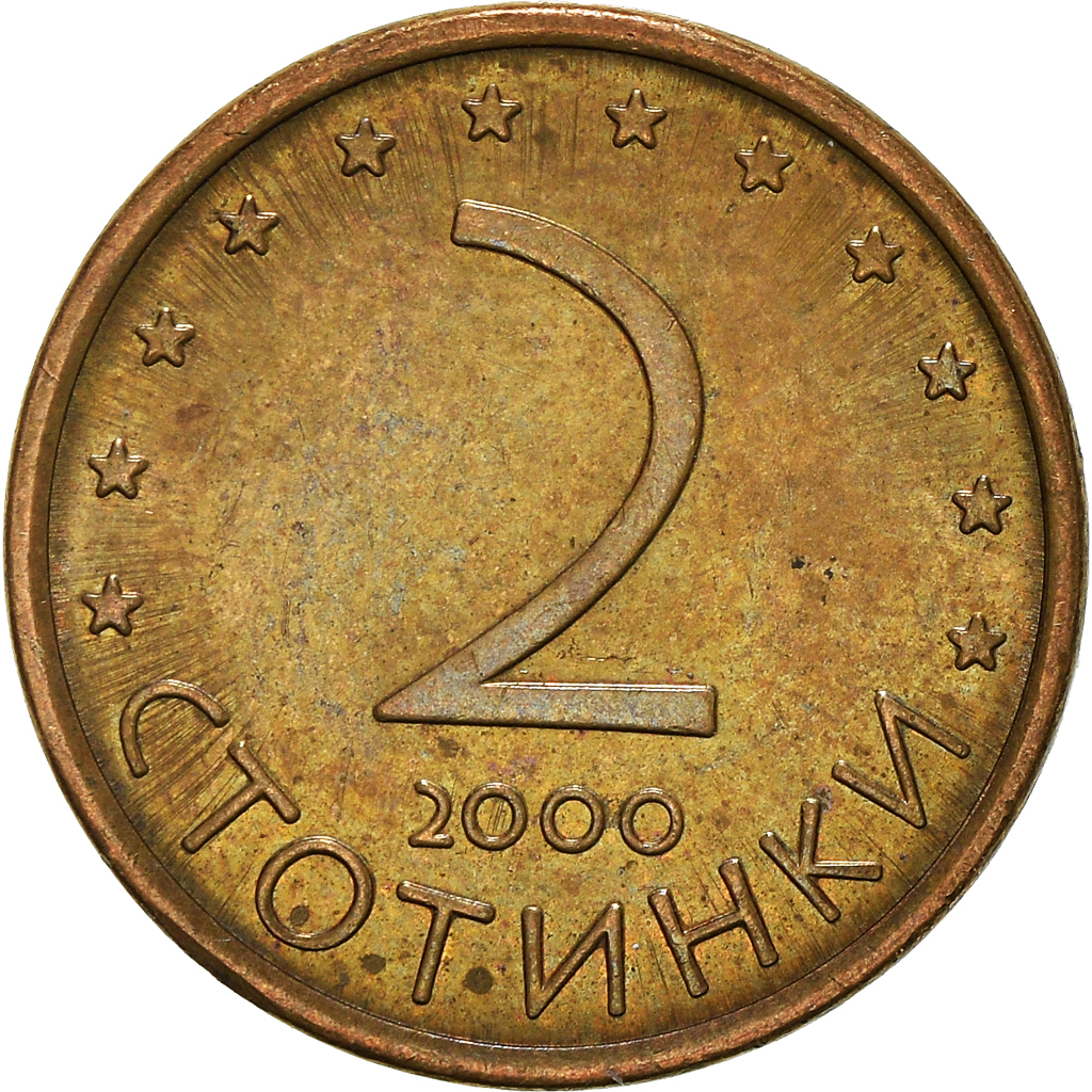 Moneda, Bulgaria, 2 Stotinki, 2000