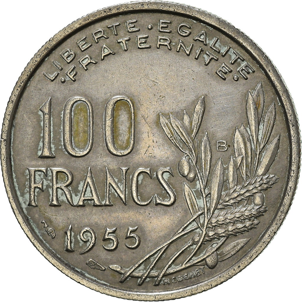 Coin, France, 100 Francs, 1955