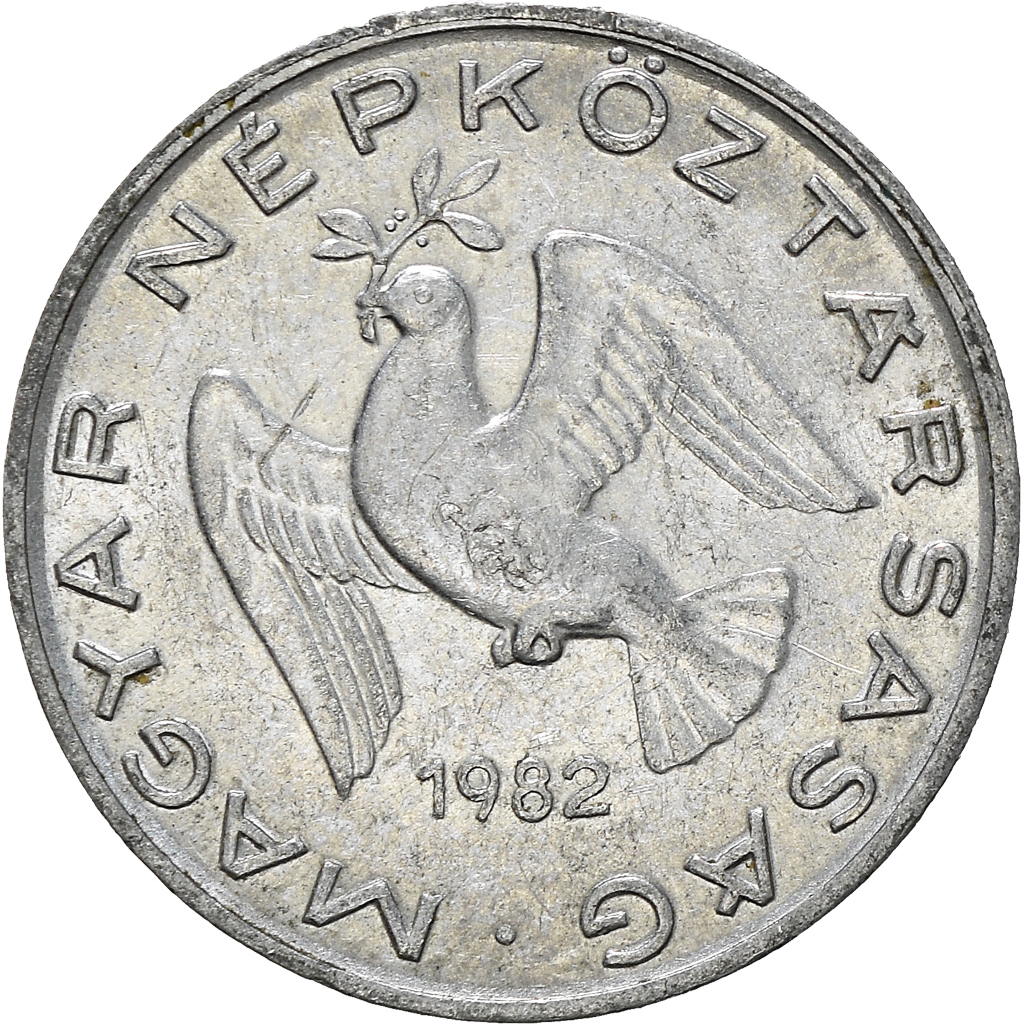 Moneda, Hungría, 10 Filler, 1982