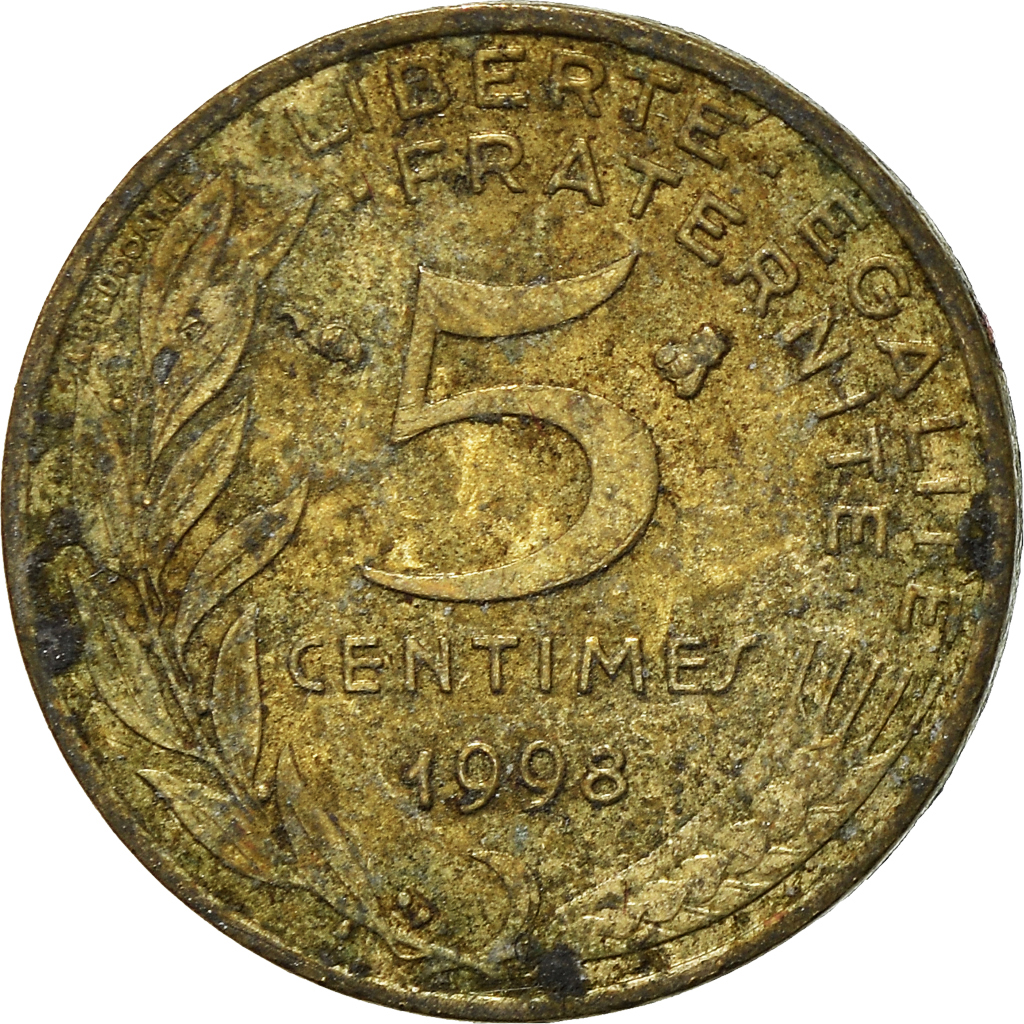 Moneda, Francia, 5 Centimes, 1998