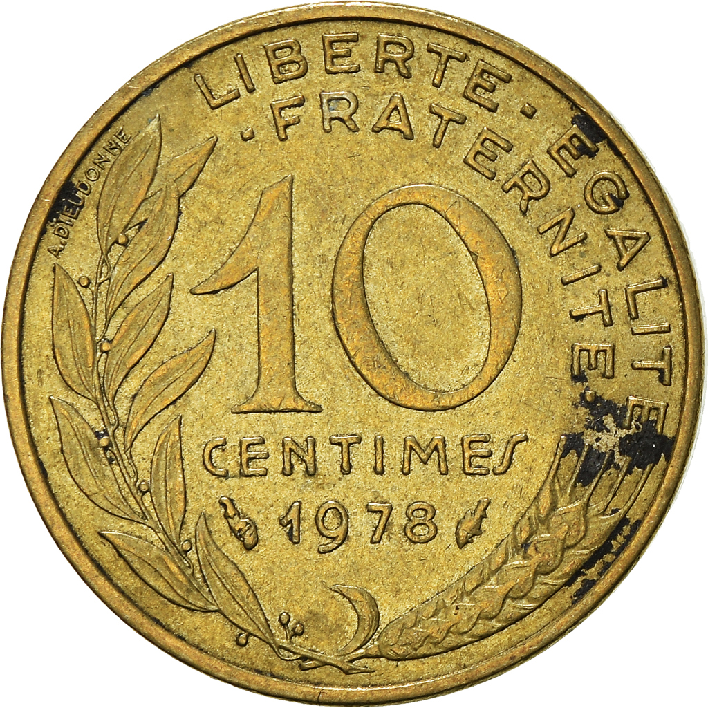 Moneda, Francia, 10 Centimes, 1978