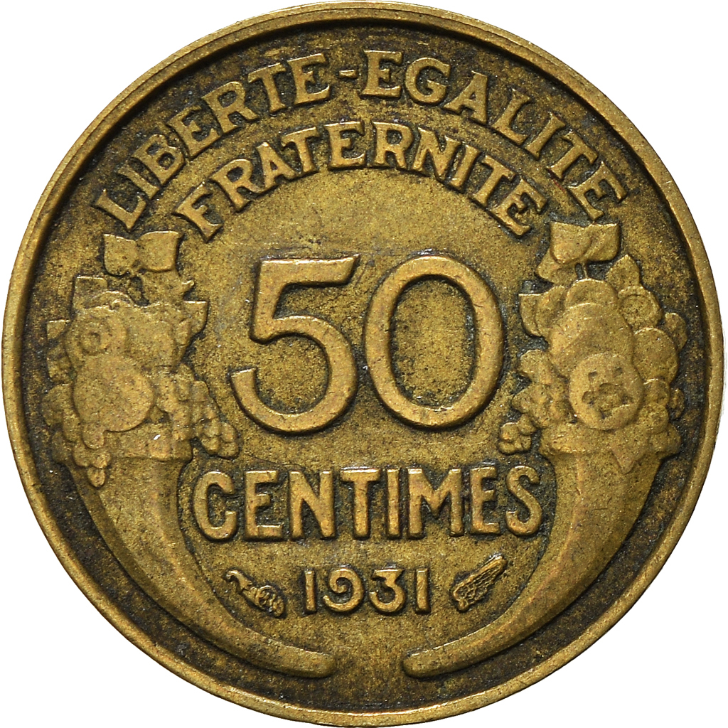 Moneda, Francia, 50 Centimes, 1931