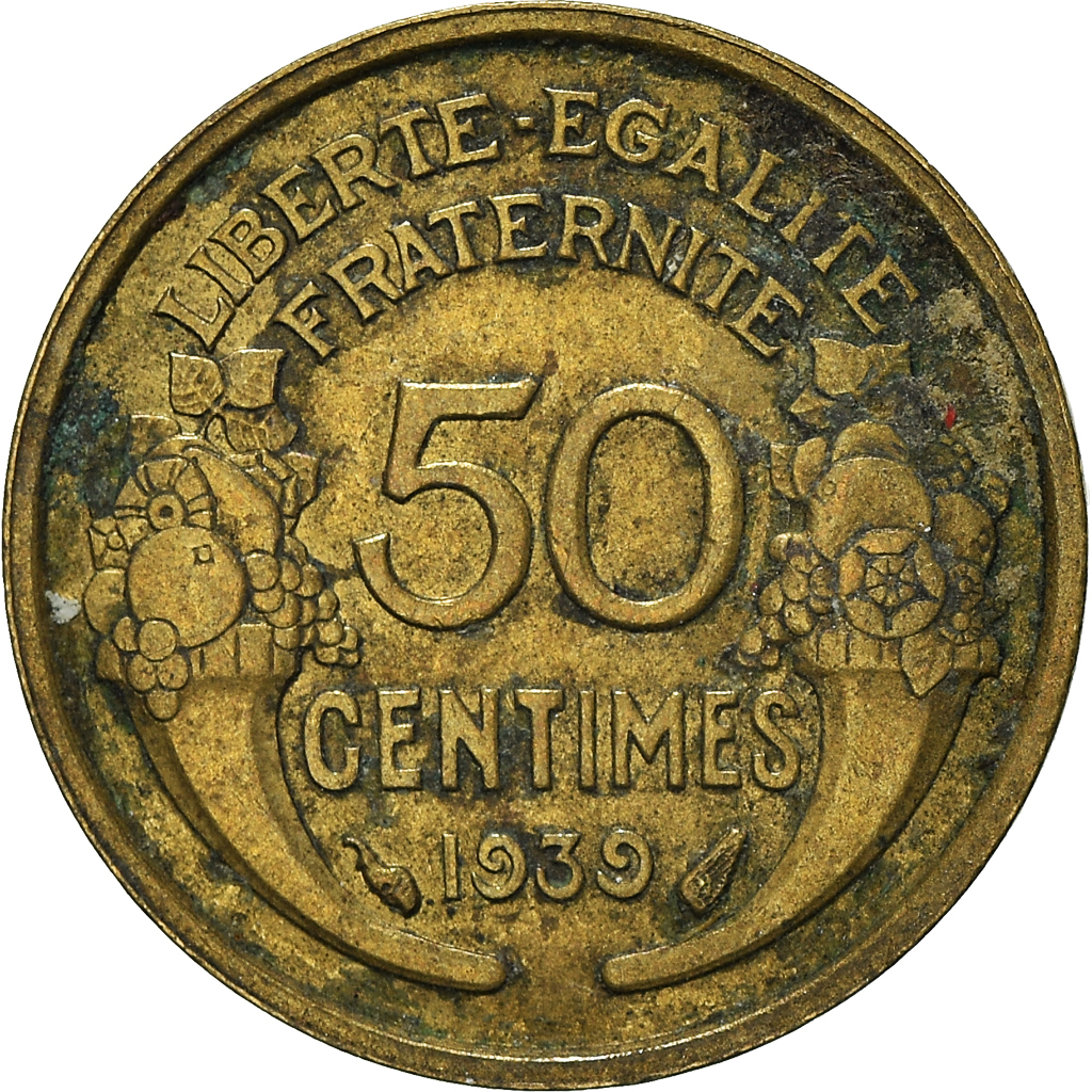 Moneda, Francia, 50 Centimes, 1939