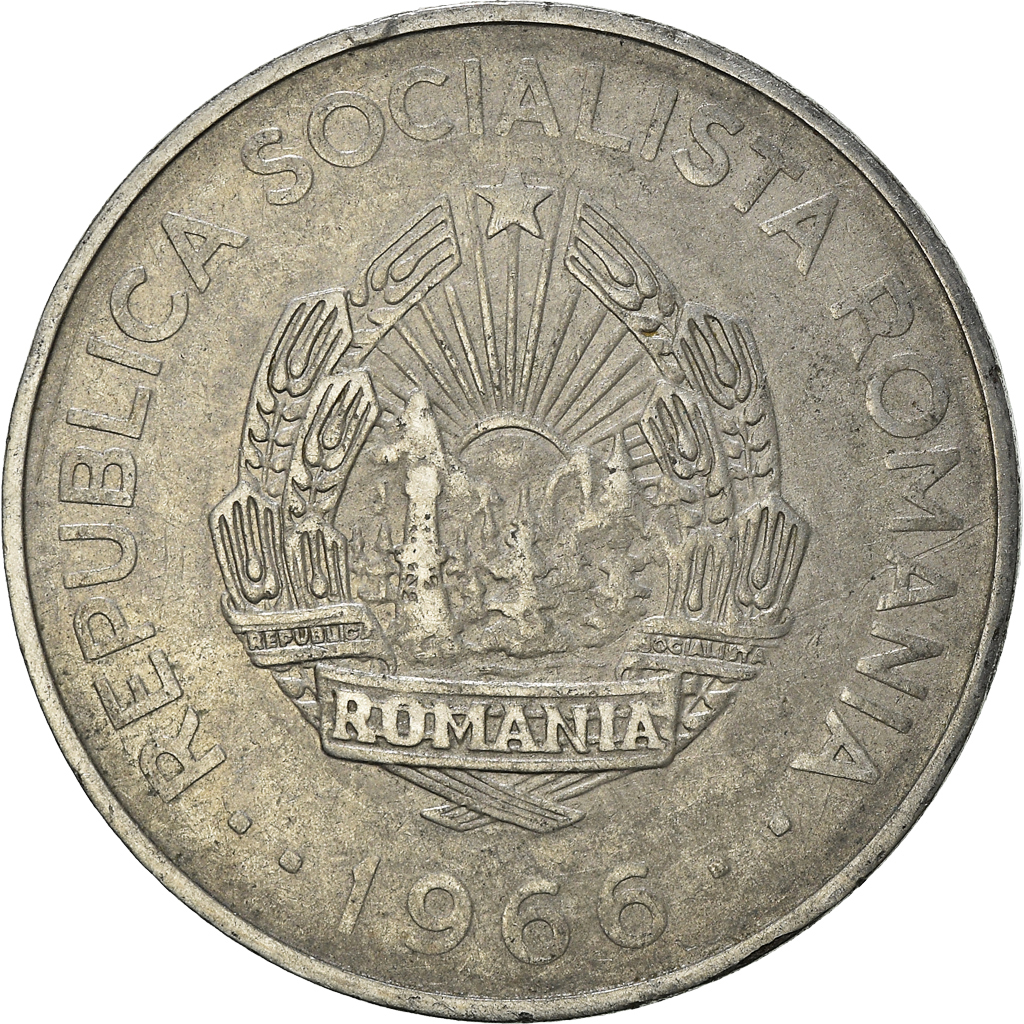 Moneda, Rumanía, 3 Lei, 1966