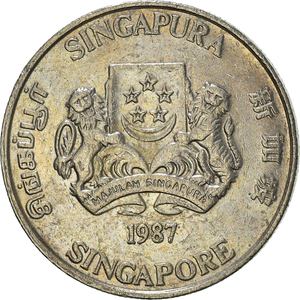 Moneda, Singapur, 20 Cents, 1987