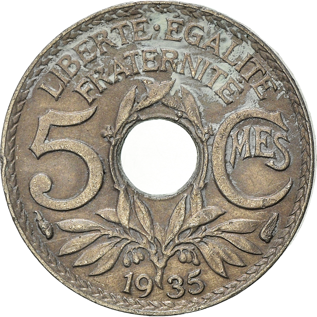 Moneda, Francia, 5 Centimes, 1935